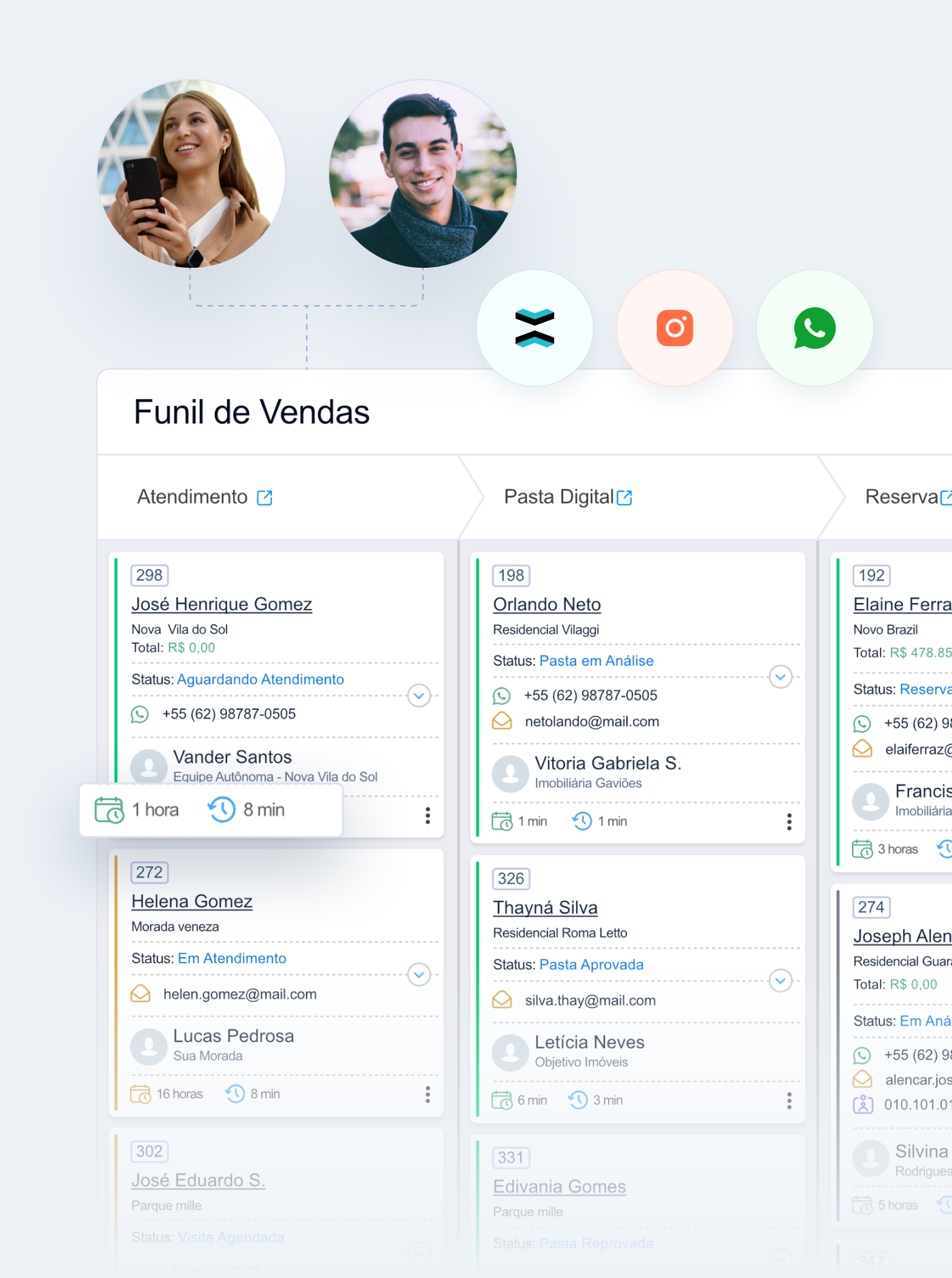 A inteligência que organiza o atendimento e transforma leads em vendas reais